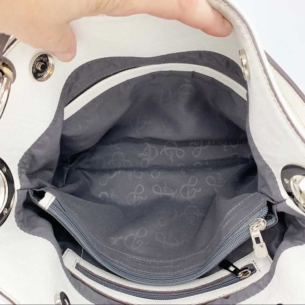 ‎White Hobo Bag w/chunky Silver Rings